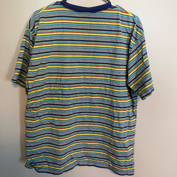 Blue and Green Striped Oversize Tee - Picture 2 of 4